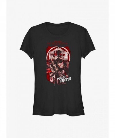 Star Wars Obi-Wan Kenobi Red-Eyed Purge Trooper Tee for Girls - Black