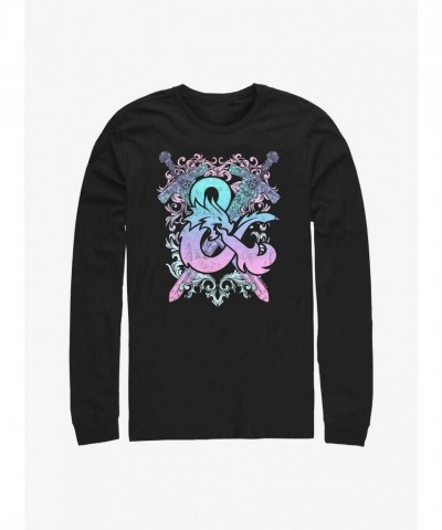 Dungeons and Dragons Soft Touch Pastel Logo Tee - Men's Black