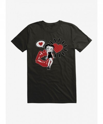 Betty Boop Love on the Brain Unisex Cotton T-Shirt - Black