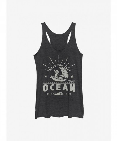 Disney Moana Ocean-Inspired Girls Tank Top - Black