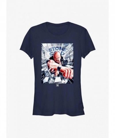 WWE Steve Austin Poster Design T-Shirt - Unisex Blue