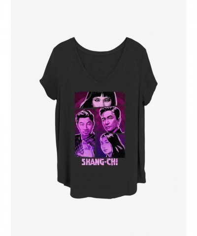 Marvel Shang-Chi Neon Panel Girls T-Shirt - Plus Size Black