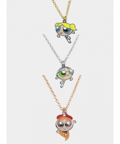 Powerpuff Girls Charm Necklace Set for Best Friends