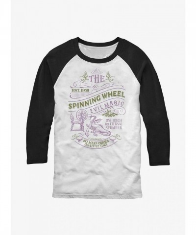 Disney Villains Spinning Wheel Raglan T-Shirt - White Men's Size