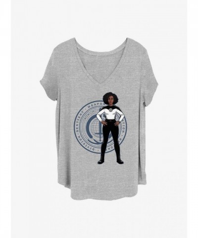 Marvel WandaVision Rambeau Badge Plus Size Grey T-Shirt for Girls