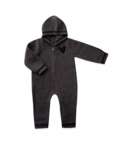 Mickey Mouse Snuggly Hooded Romper for Baby by Barefoot Dreams