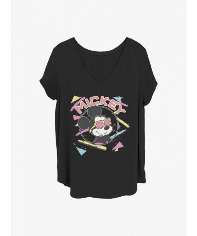Disney 90s Mickey Mouse Plus Size T-Shirt for Girls - Black