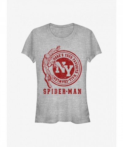 Marvel Girls Spider-Man Grey Lightweight Tee
