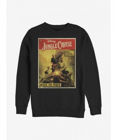 Disney Jungle Cruise Comic Crew Sweatshirt - Black Men's