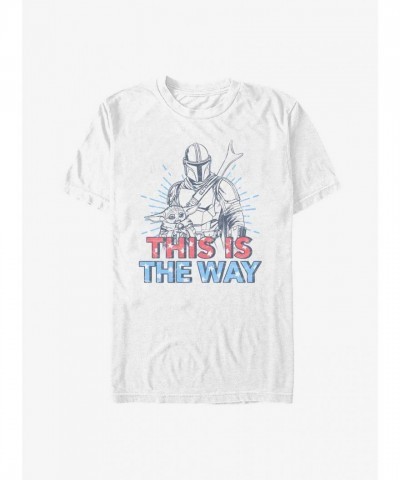 The Mandalorian Americana Buddies Comfortable T-Shirt - Men's White