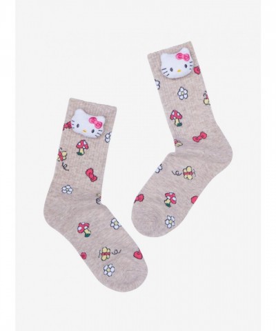 Hello Kitty Plush Mushroom Crew Socks