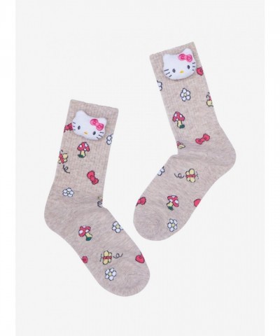 Hello Kitty Plush Mushroom Crew Socks