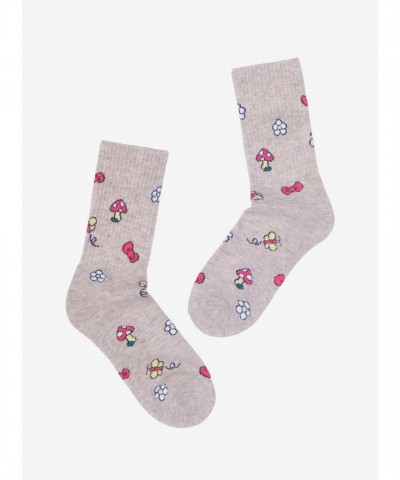 Hello Kitty Plush Mushroom Crew Socks