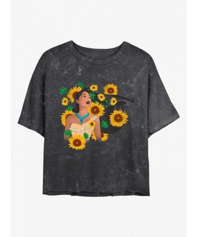 Disney Pocahontas Floral Crop T-Shirt for Girls - Multi Colors