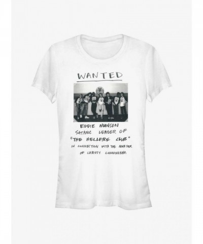 Stranger Things Eddie Munson Wanted Poster T-Shirt for Girls - Lightweight White