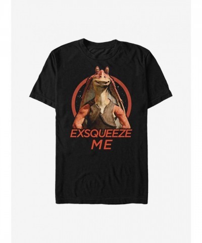 Star Wars Exsqueeze Me Jar Jar Graphic Tee - Lightweight Unisex Black