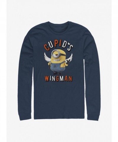 Minions Cupid Wingman Long Sleeve T-Shirt - Blue Men's