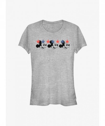 Disney Girls Mickey Stars T-Shirt - Grey
