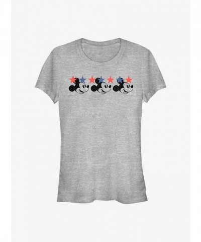 Disney Girls Mickey Stars T-Shirt - Grey