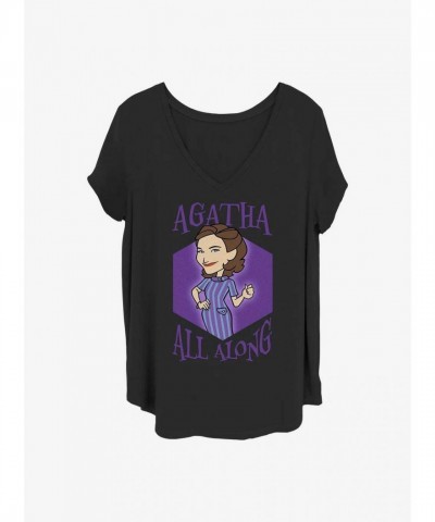 Marvel WandaVision Agatha All-Over Print Plus Size T-Shirt - Black