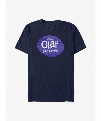 Disney Olaf Logo T-Shirt - Men's Blue Comfortable Cotton
