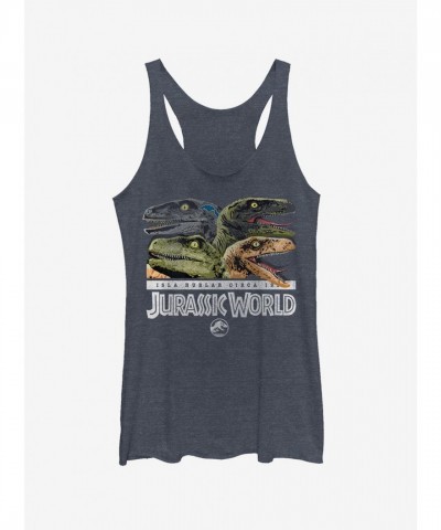 Isla Nublar Raptor Party Girls Tank Top - Blue Women's Tee