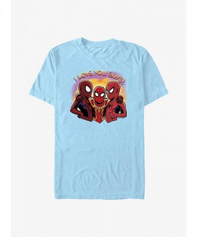 Marvel Blue Love You Guys Spider-Man T-Shirt for Men