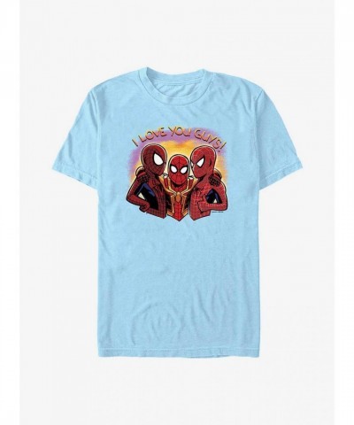 Marvel Blue Love You Guys Spider-Man T-Shirt for Men