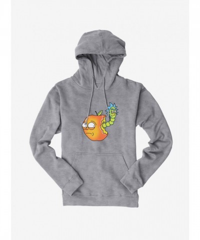 Rick and Morty Apple Worm Design Men's Heavyweight Hoodie