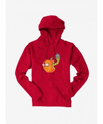 Rick and Morty Apple Worm Design Men's Heavyweight Hoodie