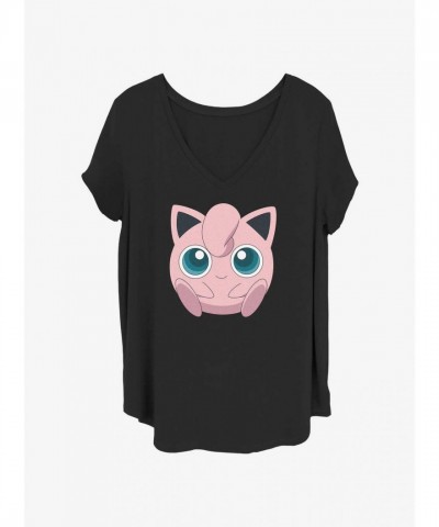 Name: Jigglypuff Printed Plus Size Tee for Girls - Black