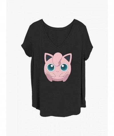 Name: Jigglypuff Printed Plus Size Tee for Girls - Black