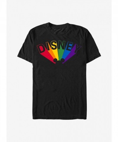 Disney Pride Collection Rainbow Mickey Mouse Ears T-Shirt - Black Men's