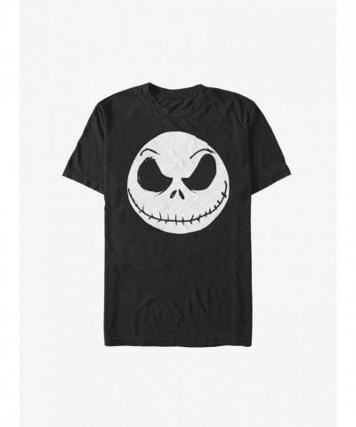 Disney Nightmare Before Christmas Jack Skellington Big Face Soft T-Shirt - Men's Black
