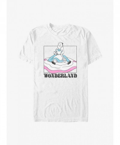 Disney Soft Pop T-Shirt for Men - Alice in Wonderland Design - White