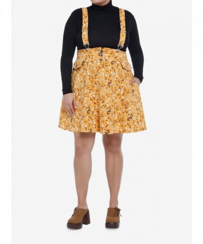 Disney Plus Size Chip 'N' Dale Acorn Floral Suspender Skirt
