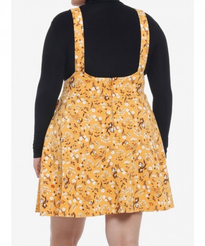 Disney Plus Size Chip 'N' Dale Acorn Floral Suspender Skirt