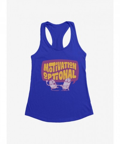 Minions Motivation Girls Tank Top - Blue Lightweight Cotton Polyester Blend