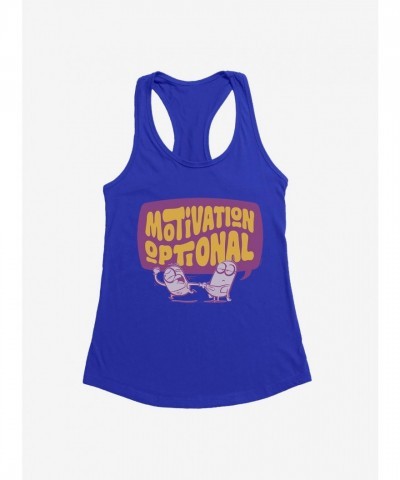 Minions Motivation Girls Tank Top - Blue Lightweight Cotton Polyester Blend