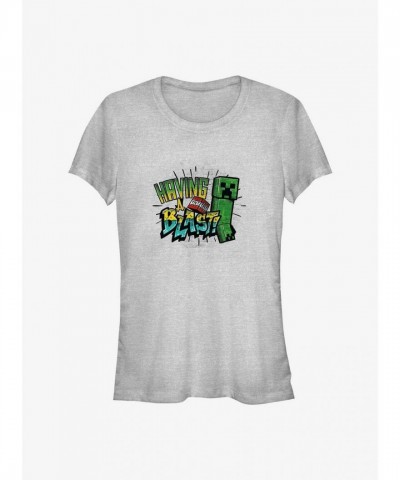 Minecraft Creeper Girls T-Shirt - Grey Comfortable Fit