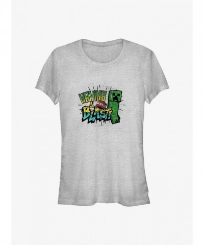 Minecraft Creeper Girls T-Shirt - Grey Comfortable Fit