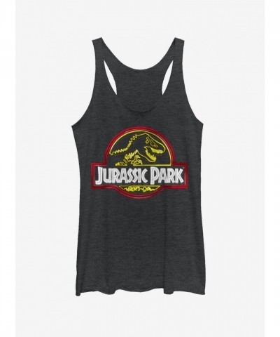 Neon T Rex Logo Tee for Girls - Black