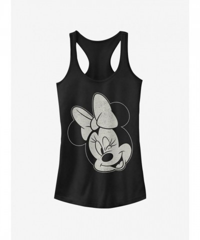 Disney Girls Minnie Wink Cotton Tank Top - Black