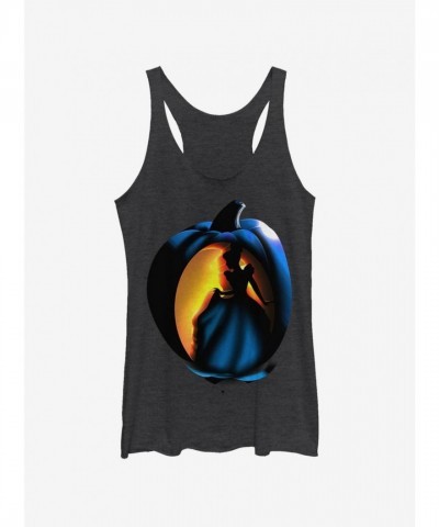 Disney Girls Tank Top - Cinderella Pumpkin Print - Black