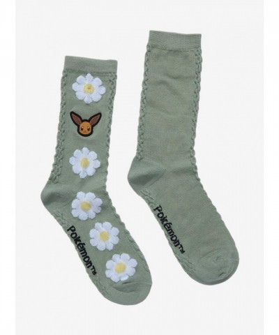 Pokemon Eevee Daisy Crochet Crew Socks