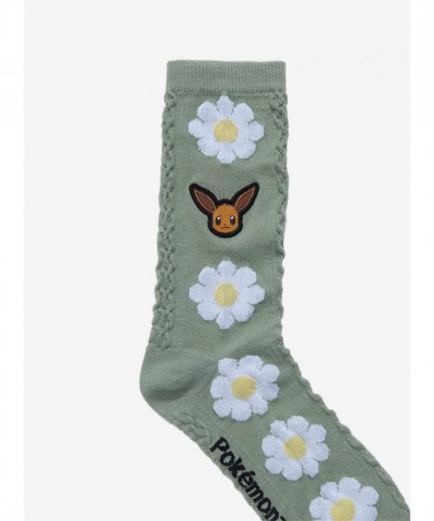 Pokemon Eevee Daisy Crochet Crew Socks