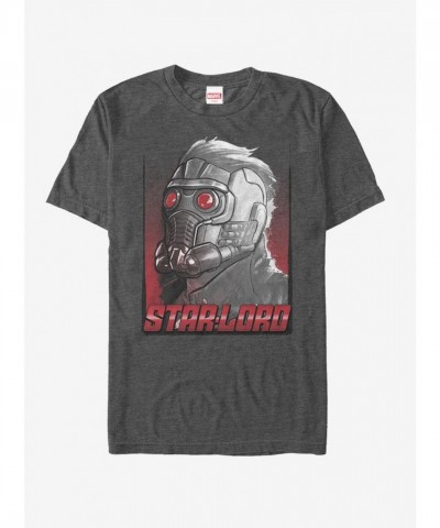 Marvel Star-Lord Profile T-Shirt - Charcoal Heather for Men