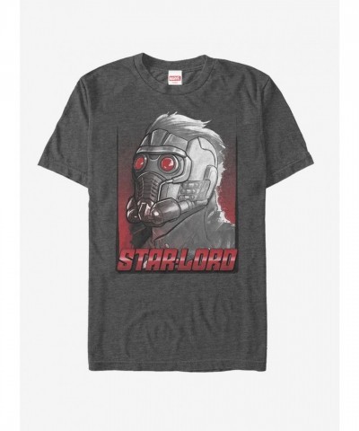 Marvel Star-Lord Profile T-Shirt - Charcoal Heather for Men
