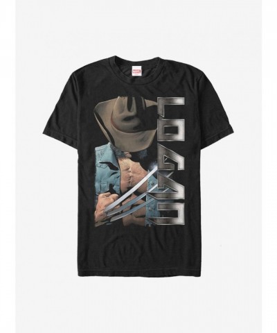 Marvel Logan Wolverine Hat Graphic Men's T-Shirt - Black
