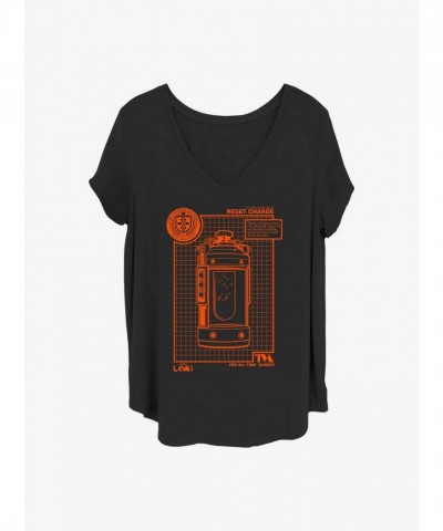 Marvel's Loki Recharge Girls Plus Size Tee - Black
